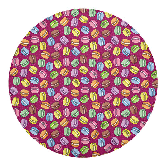 Cute Macaron Pattern Print Round Blanket