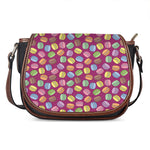 Cute Macaron Pattern Print Saddle Bag
