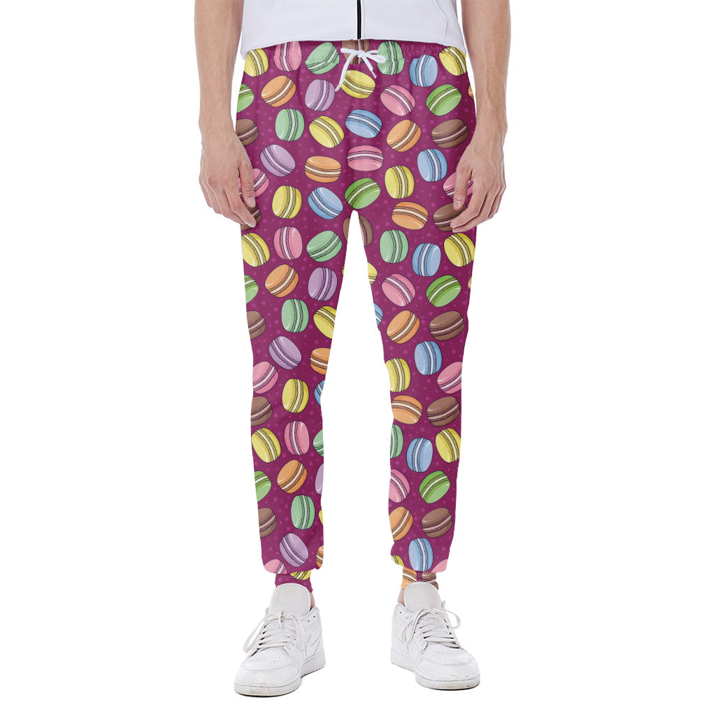 Cute Macaron Pattern Print Scuba Joggers