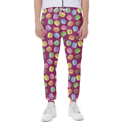 Cute Macaron Pattern Print Scuba Joggers