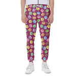 Cute Macaron Pattern Print Scuba Joggers