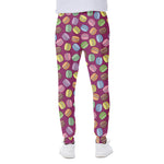 Cute Macaron Pattern Print Scuba Joggers