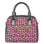 Cute Macaron Pattern Print Shoulder Handbag