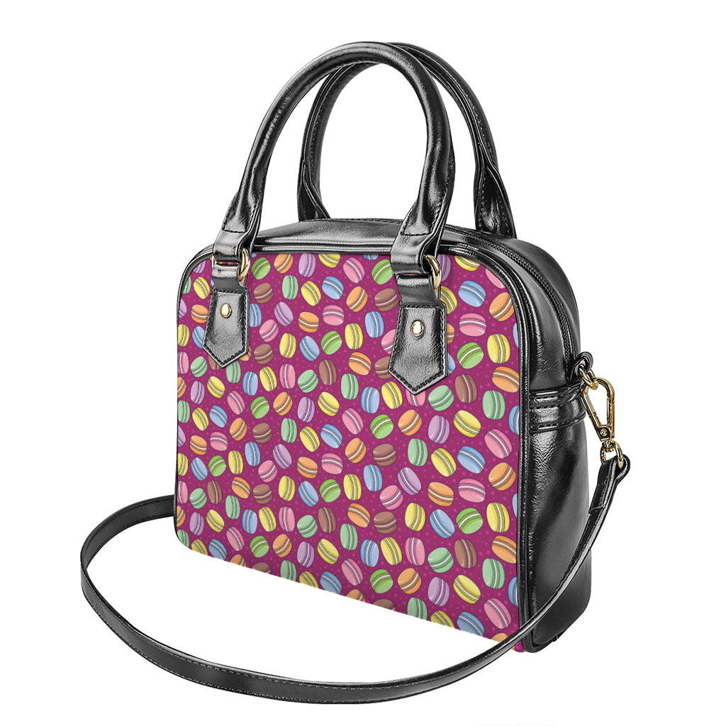 Cute Macaron Pattern Print Shoulder Handbag
