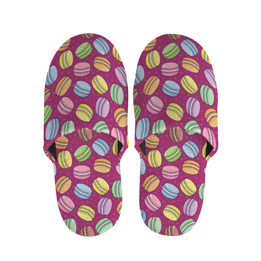 Cute Macaron Pattern Print Slippers