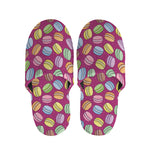 Cute Macaron Pattern Print Slippers