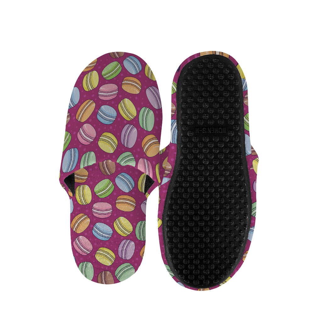 Cute Macaron Pattern Print Slippers