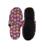 Cute Macaron Pattern Print Slippers