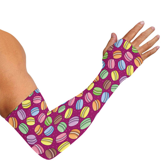 Cute Macaron Pattern Print Sun Protection Arm Sleeves