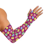 Cute Macaron Pattern Print Sun Protection Arm Sleeves