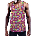 Cute Macaron Pattern Print Men's Workout Tank Top