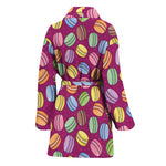 Cute Macaron Pattern Print Women's Bathrobe