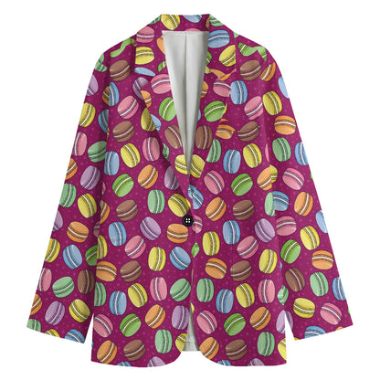 Cute Macaron Pattern Print Women's Blazer