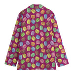 Cute Macaron Pattern Print Women's Cotton Blazer