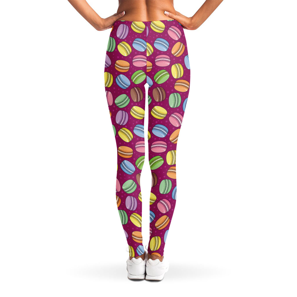Cute Macaron Pattern Print Women's Leggings