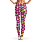 Cute Macaron Pattern Print Women's Leggings