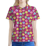 Cute Macaron Pattern Print Women's Polo Shirt