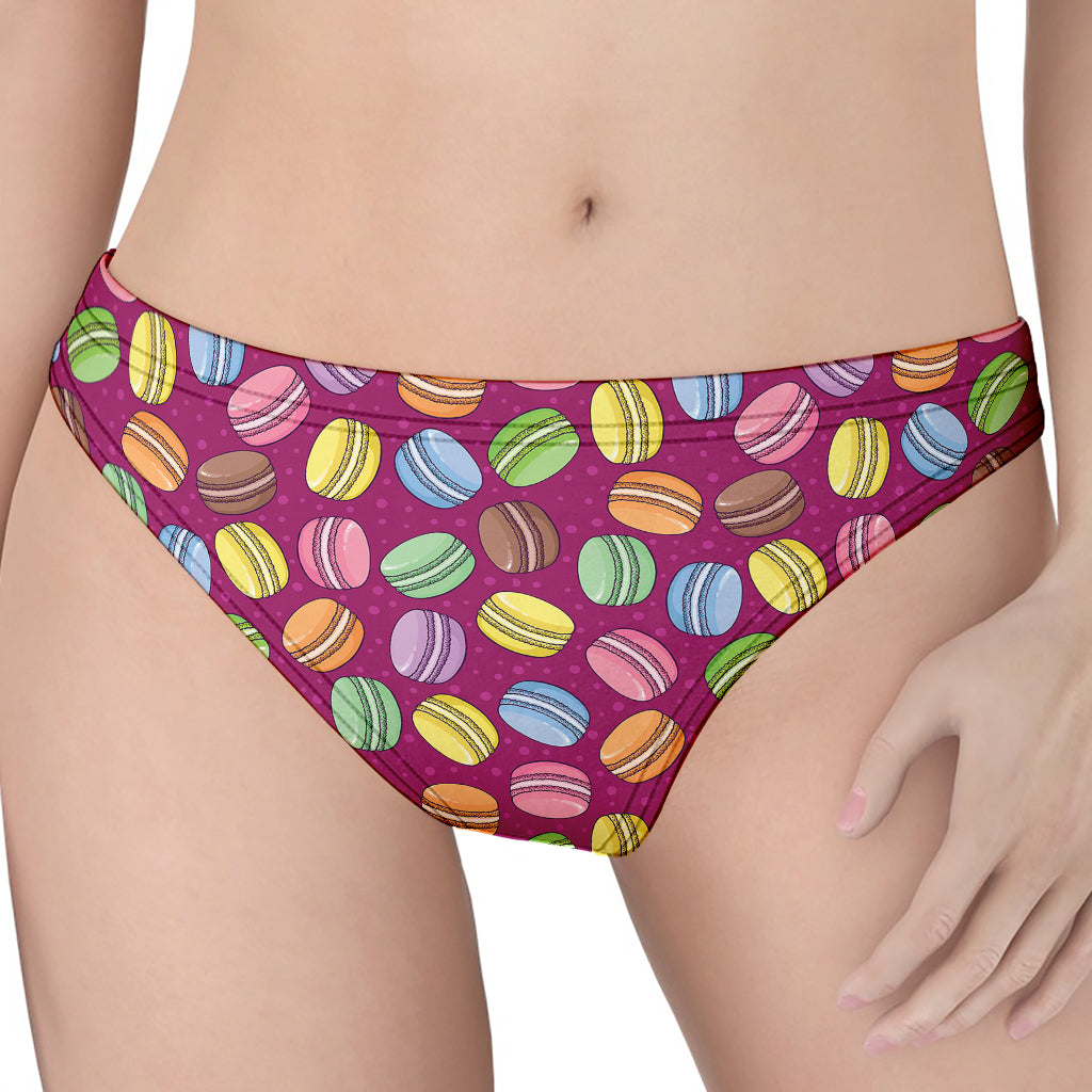 Cute Macaron Pattern Print Women's Thong