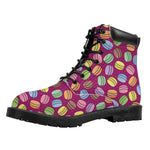 Cute Macaron Pattern Print Work Boots