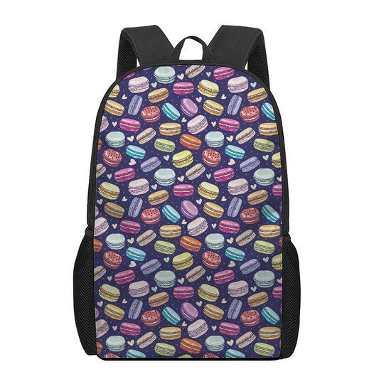 Cute Macarons Pattern Print 17 Inch Backpack