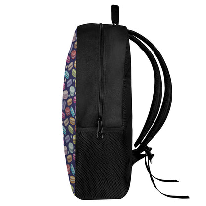 Cute Macarons Pattern Print 17 Inch Backpack