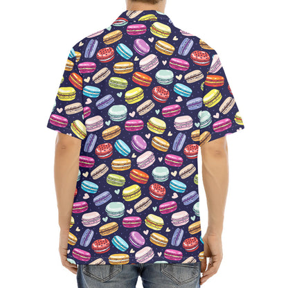 Cute Macarons Pattern Print Aloha Shirt