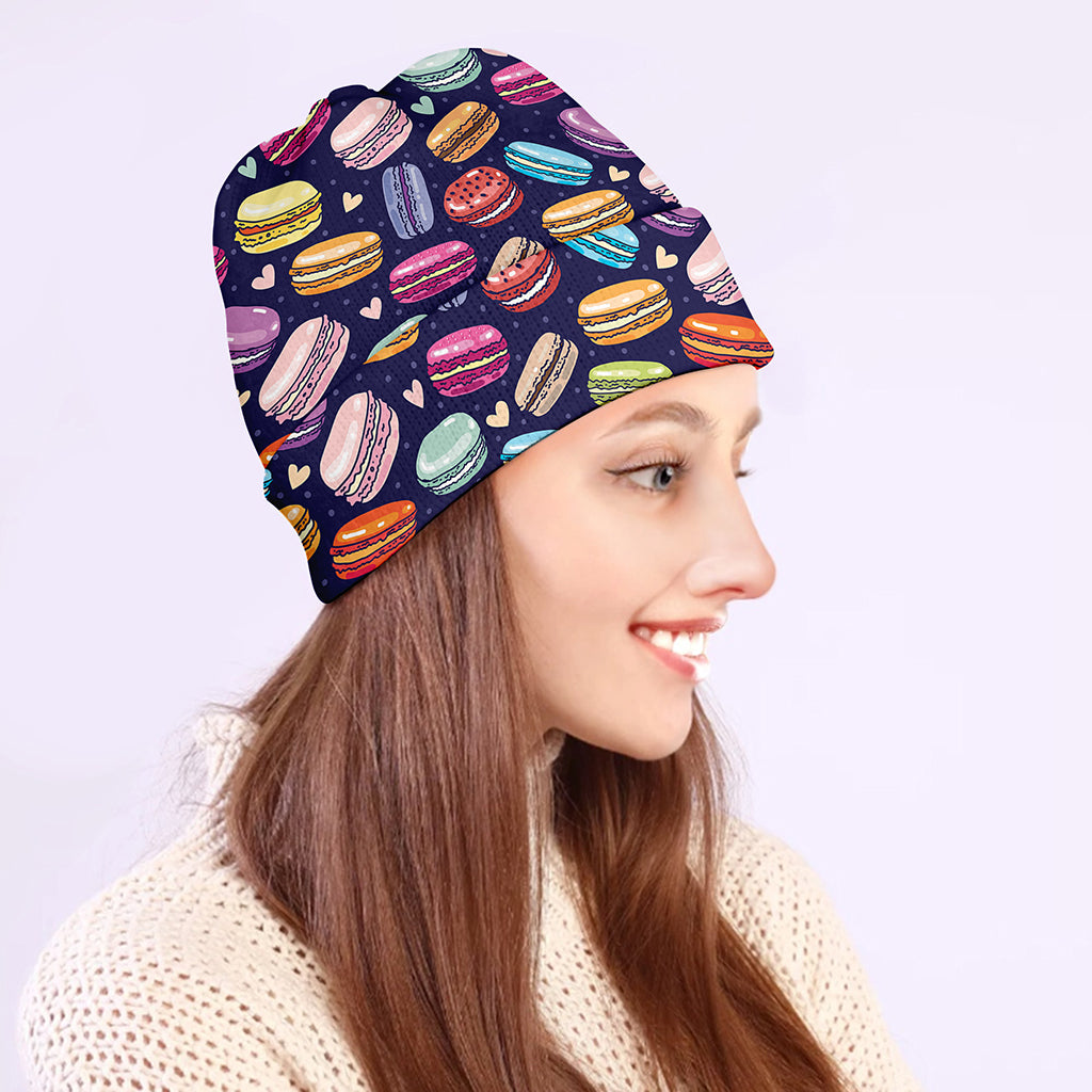 Cute Macarons Pattern Print Beanie