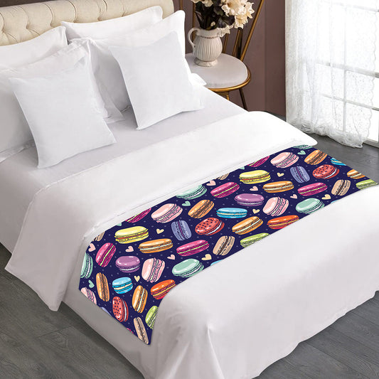Cute Macarons Pattern Print Bed Runner