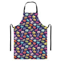 Cute Macarons Pattern Print Bib Apron With Pocket