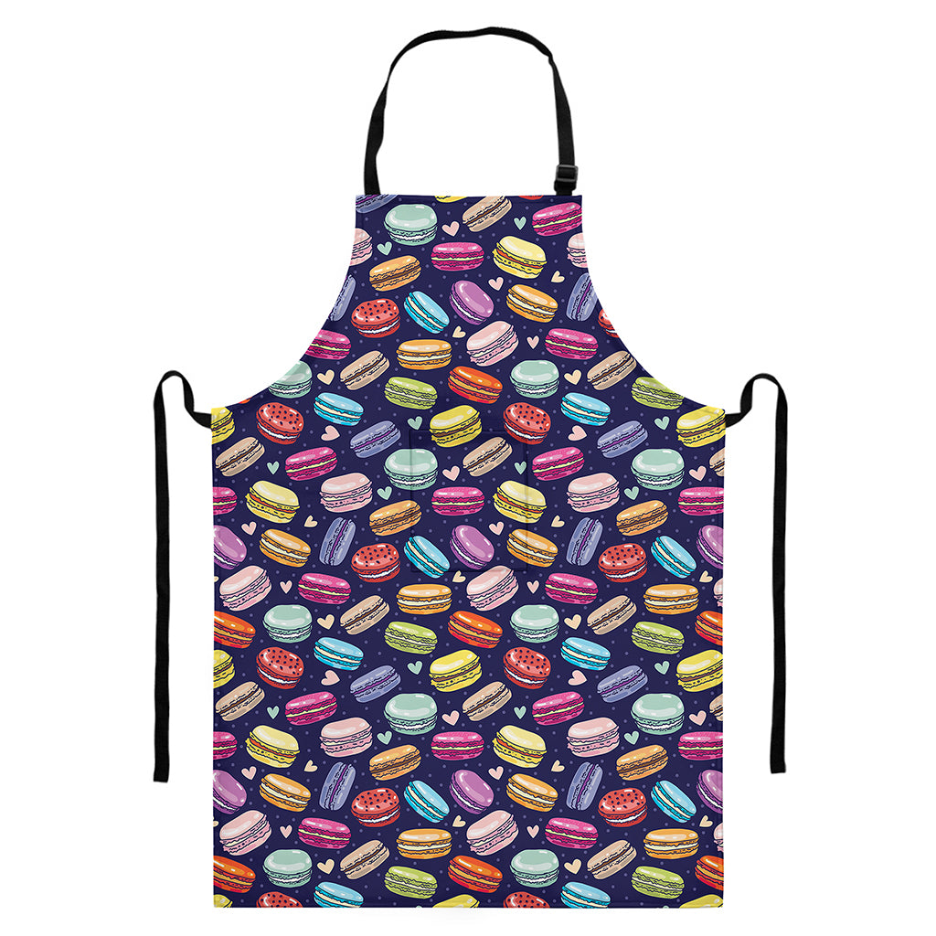 Cute Macarons Pattern Print Bib Apron With Pocket