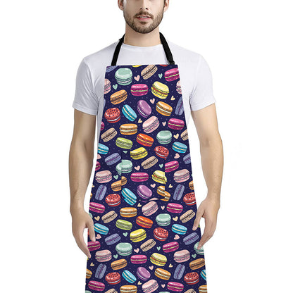 Cute Macarons Pattern Print Bib Apron With Pocket