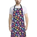 Cute Macarons Pattern Print Bib Apron With Pocket