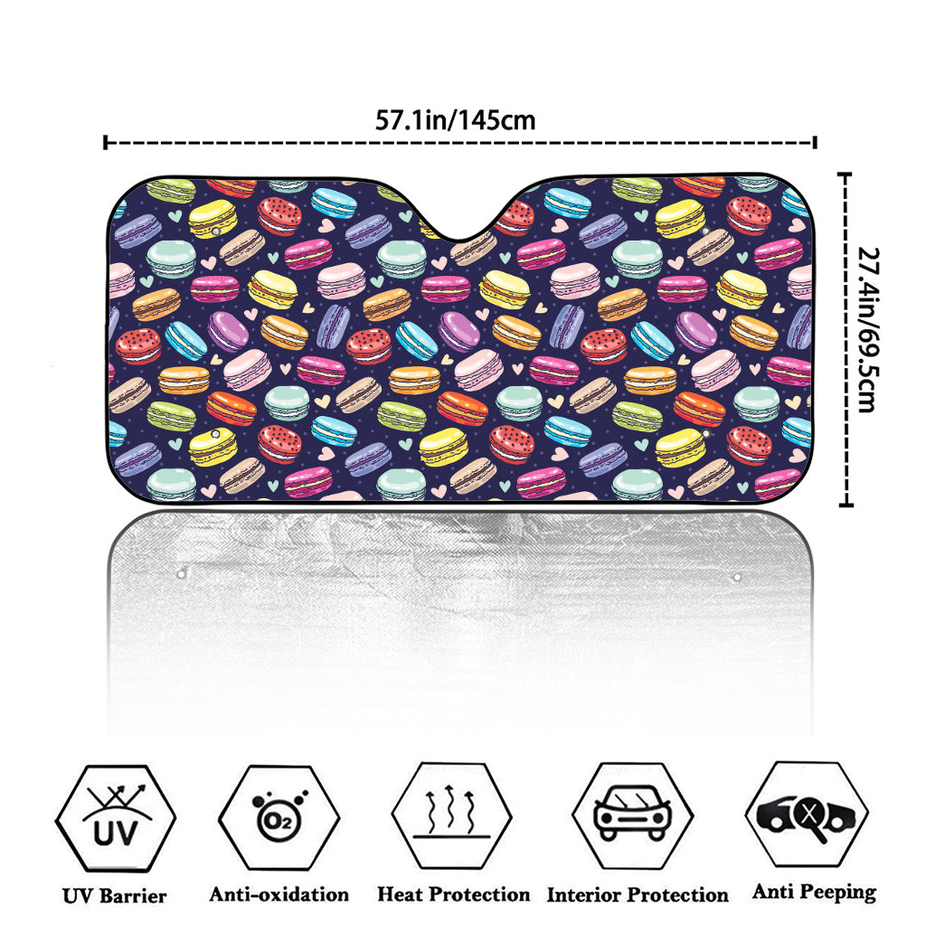 Cute Macarons Pattern Print Car Windshield Sun Shade