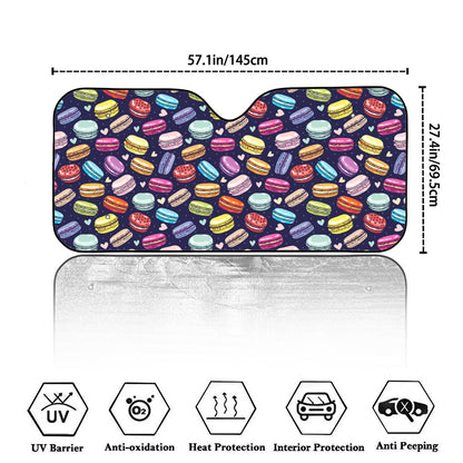 Cute Macarons Pattern Print Car Windshield Sun Shade