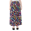 Cute Macarons Pattern Print Chiffon Maxi Skirt