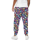 Cute Macarons Pattern Print Cotton Pants