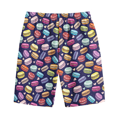 Cute Macarons Pattern Print Cotton Shorts