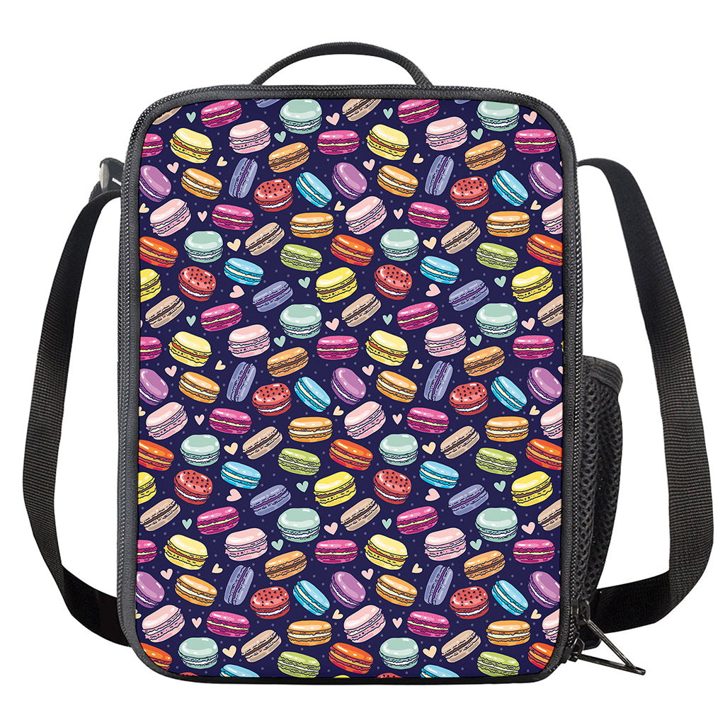 Cute Macarons Pattern Print Crossbody Lunch Bag