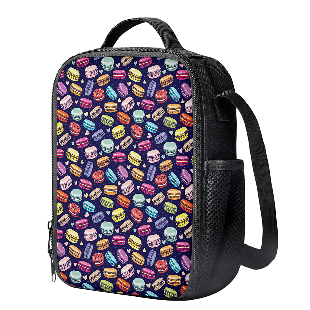 Cute Macarons Pattern Print Crossbody Lunch Bag
