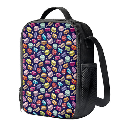 Cute Macarons Pattern Print Crossbody Lunch Bag
