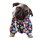 Cute Macarons Pattern Print Dog Zip Up Hoodie