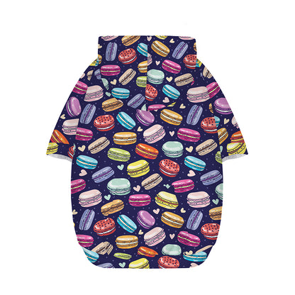 Cute Macarons Pattern Print Dog Zip Up Hoodie