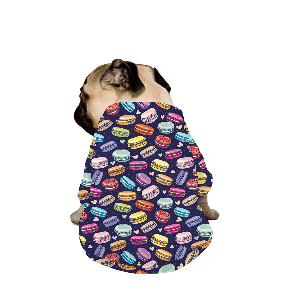 Cute Macarons Pattern Print Dog Zip Up Jacket