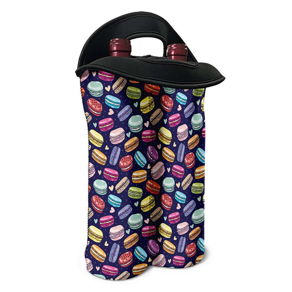 Cute Macarons Pattern Print Double Neoprene Wine Tote