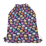 Cute Macarons Pattern Print Drawstring Bag