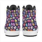 Cute Macarons Pattern Print High Top Leather Sneakers