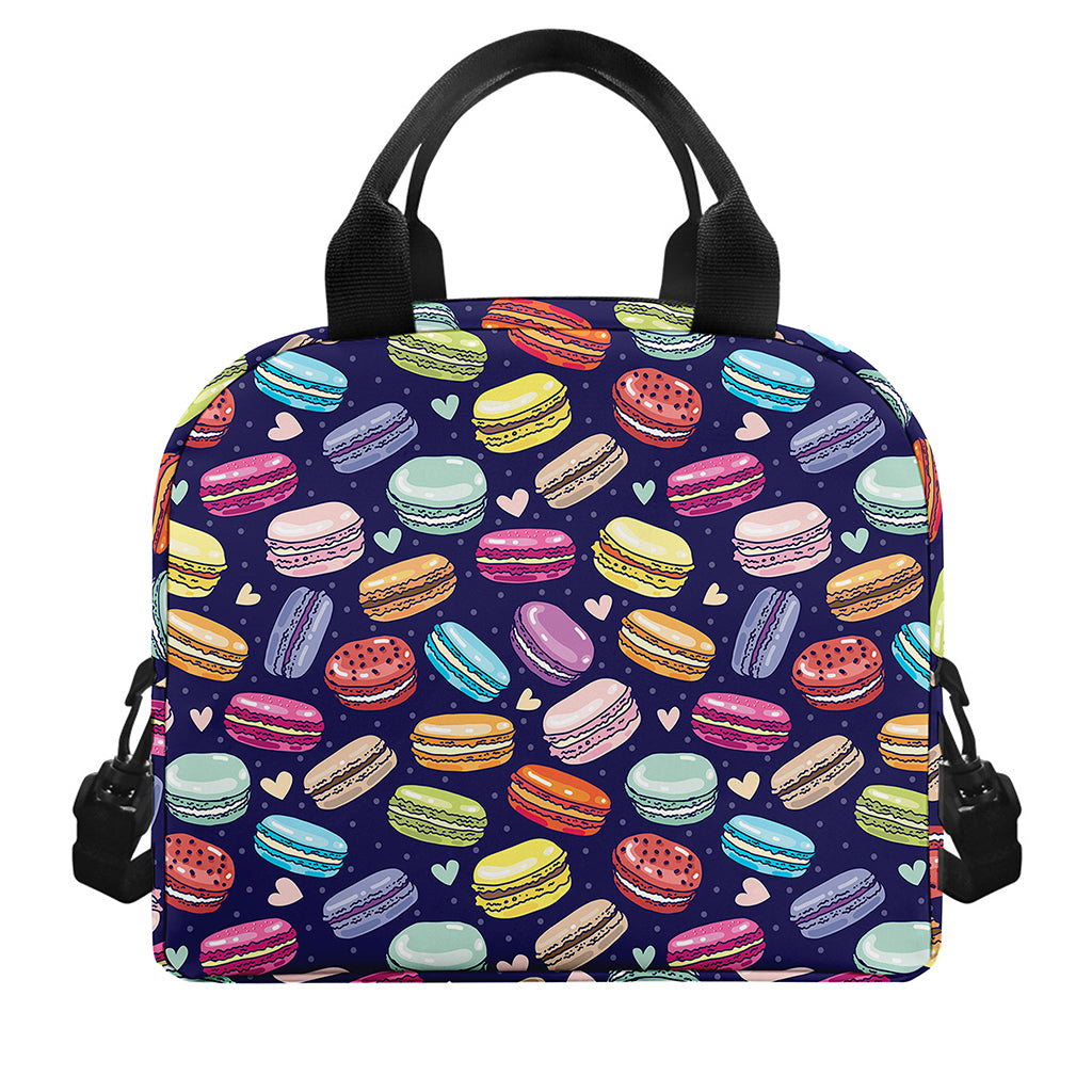 Cute Macarons Pattern Print Insulated Lunch Bag