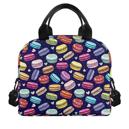 Cute Macarons Pattern Print Insulated Lunch Bag