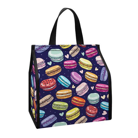 Cute Macarons Pattern Print Insulated Lunch Tote