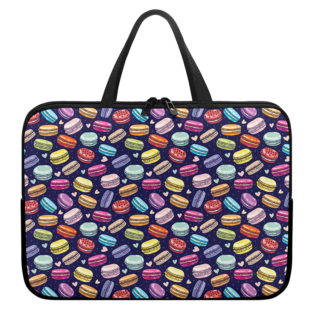 Cute Macarons Pattern Print Laptop Sleeve With Handle